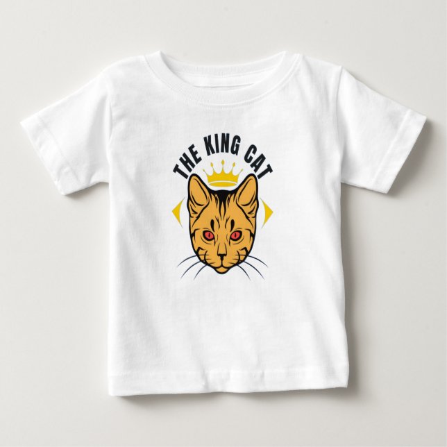 King Cat: Majestic Feline Elegance Design Baby T-shirt (Vorderseite)