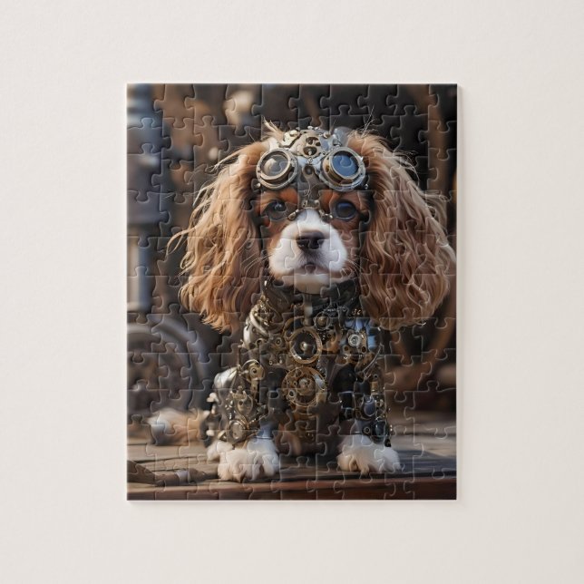 King Cavalier Spaniel Puppy Steampunked, Puzzle (Vertikal)