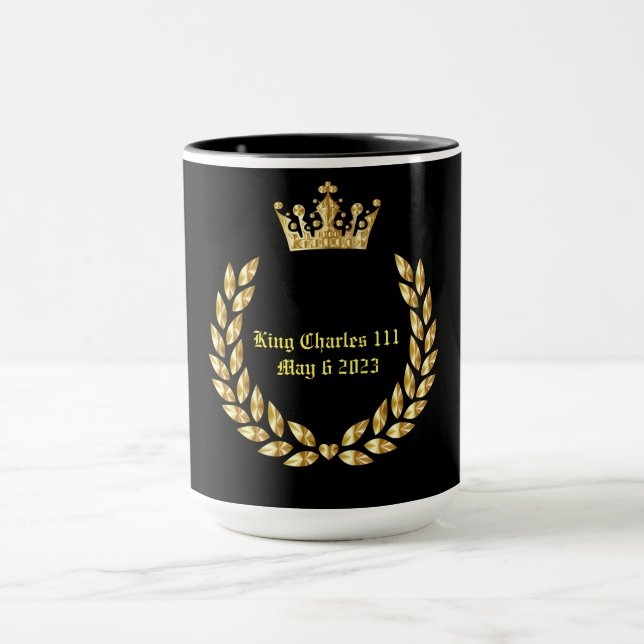King Charles 111 Coronation .Black/Gold Tasse (Zentrum)