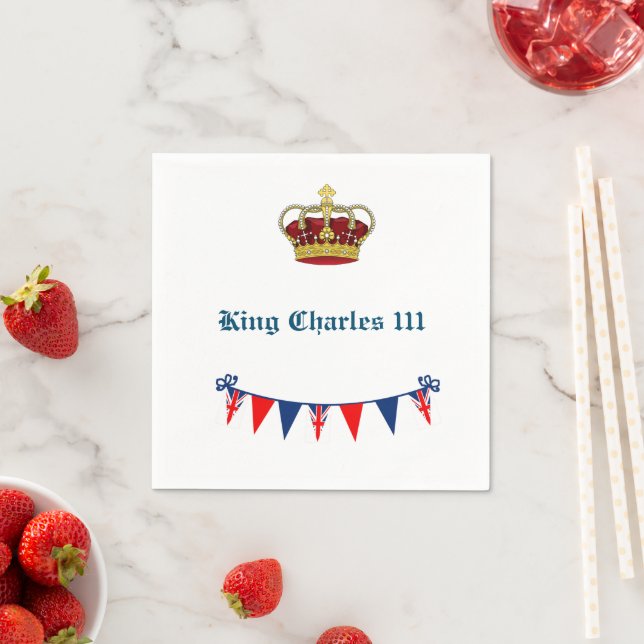 King Charles 111 Crown Royalty Serviette (Beispiel)