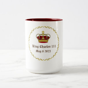 King Charles 111 Krone Krone Zwei-Tone-Kaffee Zweifarbige Tasse