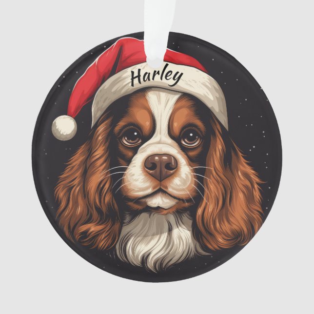 King Charles Cavalier Custom Weihnachtsdekoration Ornament (Vorderseite)