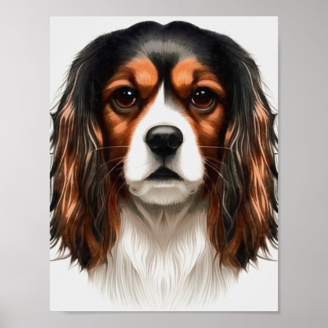 King Charles Cavalier Spaniel Pet Portrait Poster (Vorne)