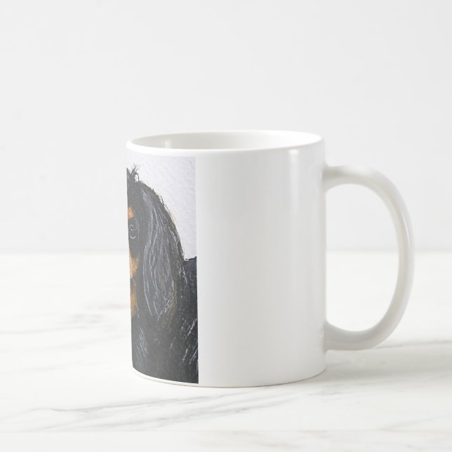 King Charles Cavalier Spaniel schwarz und braun Tasse (Rechts)