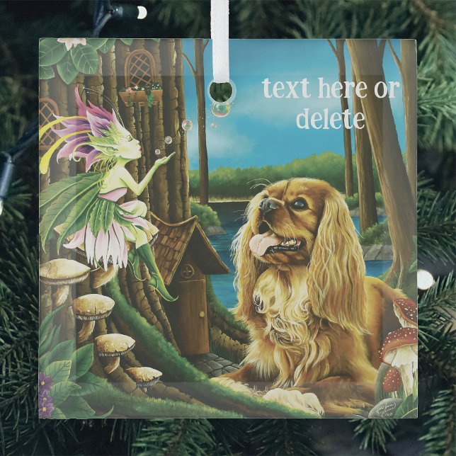King Charles Cavalier Spaniel Sprite Fantasy Ornament Aus Glas (Von Creator hochgeladen)