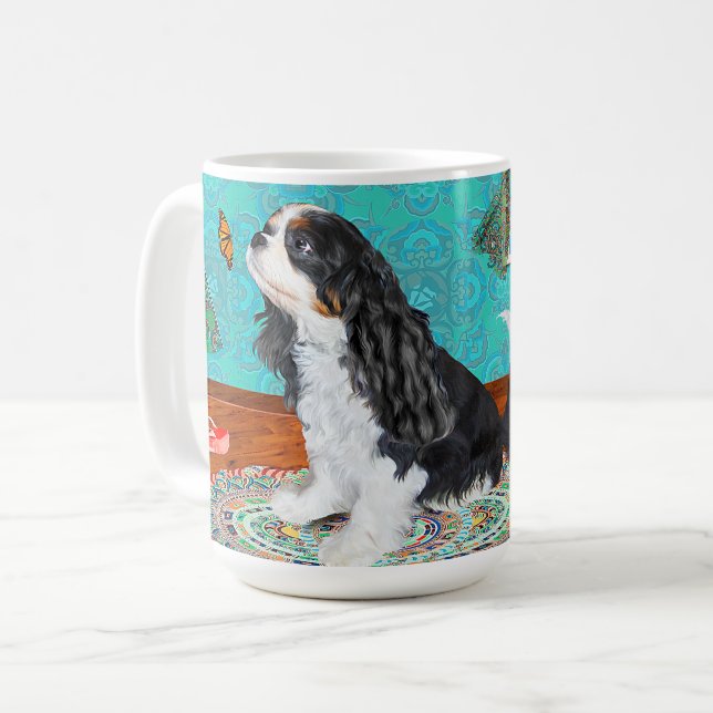 King Charles Cavalier Spaniel Travel Mug Kaffeetasse (Vorderseite Links)