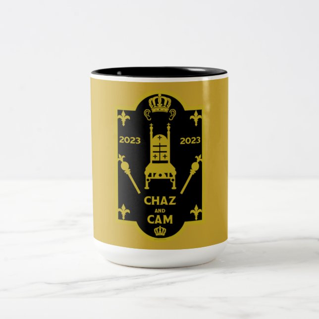 King Charles English Royal Coronation 2023 Zweifarbige Tasse (Mittel)