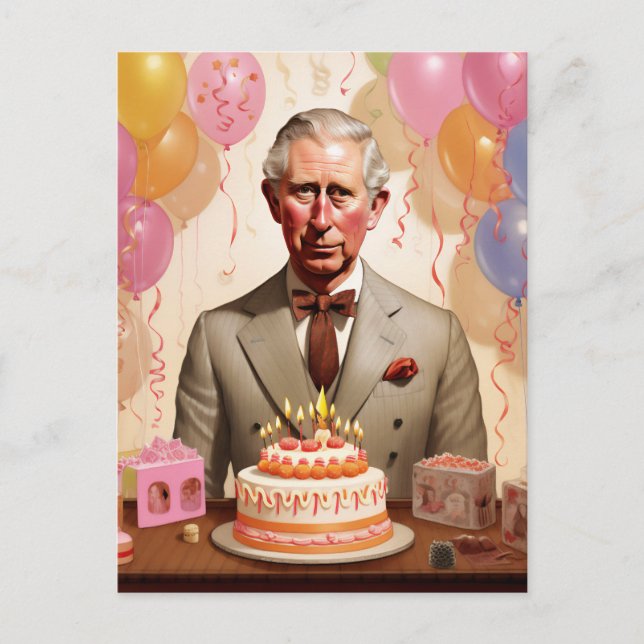 King Charles III Birthday Party Postkarte (Vorderseite)