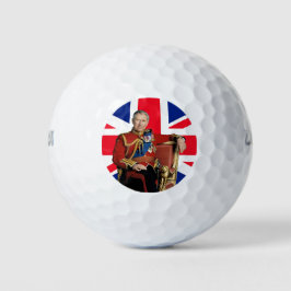 King Charles III Britische Flagge Red White Golfball