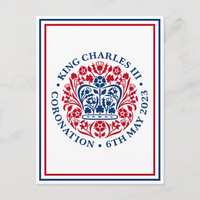 King Charles III British Coronation Emblem Postkarte (Vorderseite)