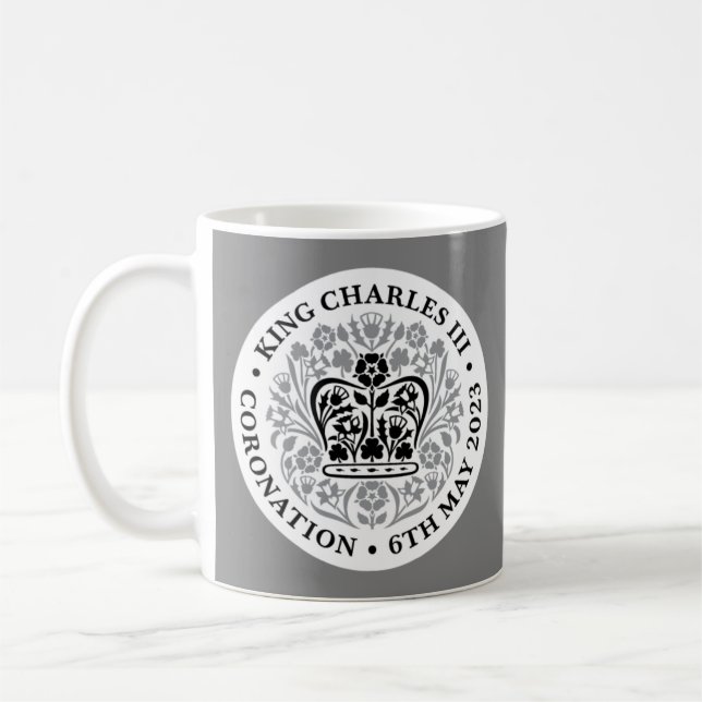 King Charles III Coronation Emblem Tee/Kaffee Tass Kaffeetasse (Links)