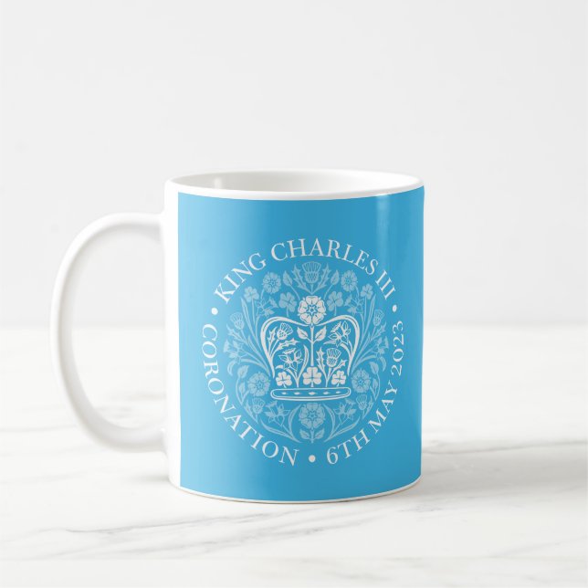 King Charles III Coronation Emblem Tee/Kaffee Tass Kaffeetasse (Links)