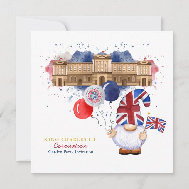 King Charles III Coronation Fun Customized Party Einladung (Vorderseite)