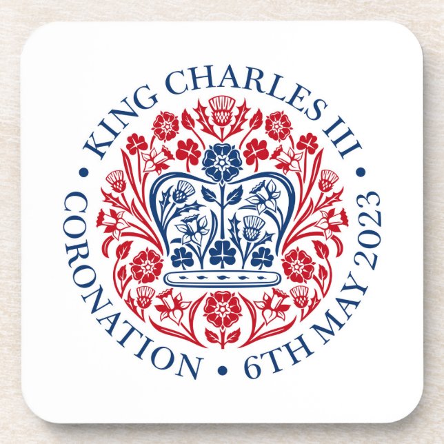 King Charles III Coronation Getränkeuntersetzer (Vorderseite)