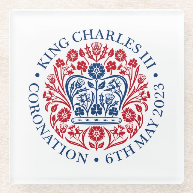 King Charles III Coronation Glasuntersetzer (Vorderseite)