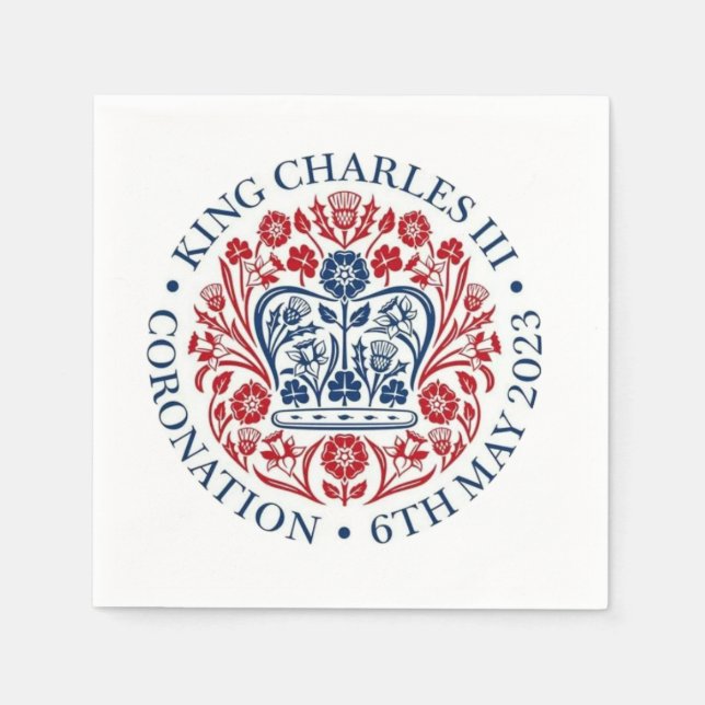 King Charles III Coronation Logo Serviette (Vorderseite)
