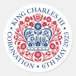 King Charles III Coronation Offizielle Logo-Aufkle Runder Aufkleber
