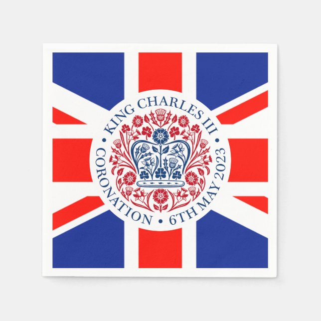 King Charles III Coronation Paper Napkins Serviette (Vorderseite)