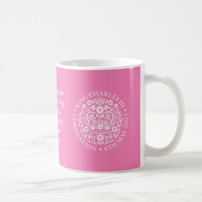 KING CHARLES III CORONATION Pink Memorabilia Kaffeetasse (Rechts)