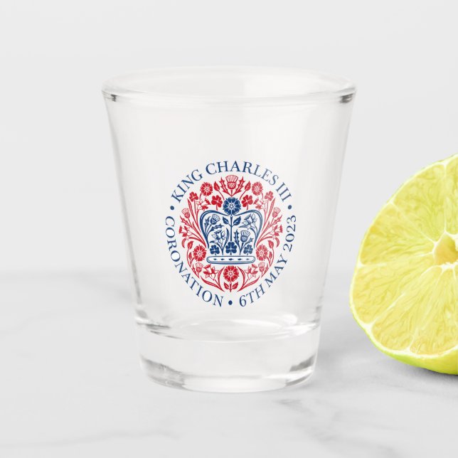 King Charles III Coronation Schnapsglas (Vorderseite)