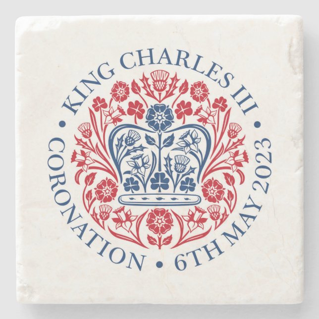 King Charles III Coronation Steinuntersetzer (Vorderseite)