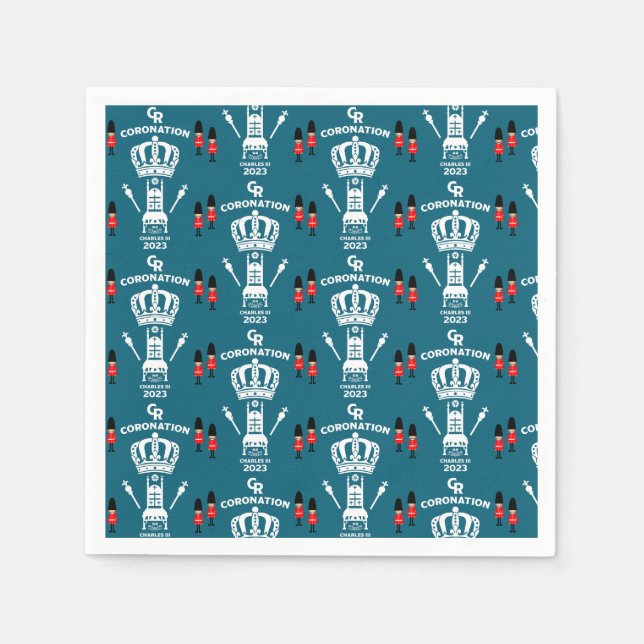 King Charles III Coronation Street Party Serviette (Vorderseite)