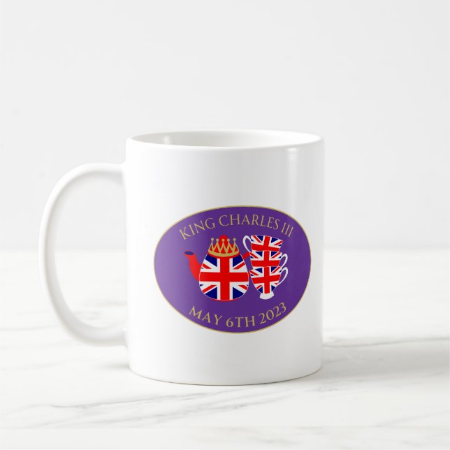 King Charles III Coronation Union Jack Tea Set Kaffeetasse (Links)