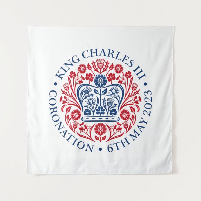 King Charles III Coronation Wandteppich (Vorderseite)