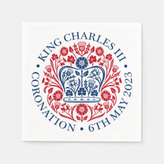 King Charles III Coronblem Papier Napkins Serviette