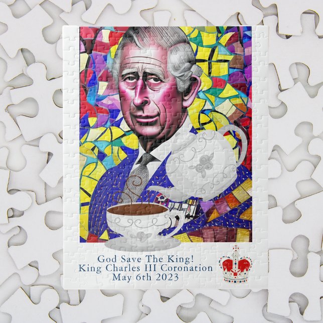 King Charles III Fun Custom Text Coronation Party Puzzle (Von Creator hochgeladen)