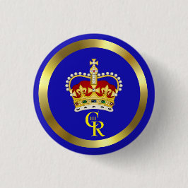 King Charles III Monogram und Crown 3 Cm Round Button
