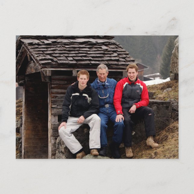 King Charles III Princes William & Harry 2005 Postkarte (Vorderseite)