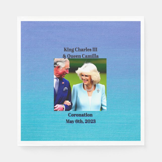 King Charles III & Queen Camilla Coronation Serviette (Vorderseite)