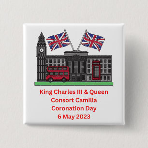 King Charles III & Queen Consort Coronation Button