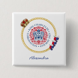 King Charles III Royal Coronation Logo Individuell Button