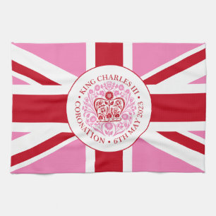 King Charles III Royal Coronation Logo Patriotic Geschirrtuch