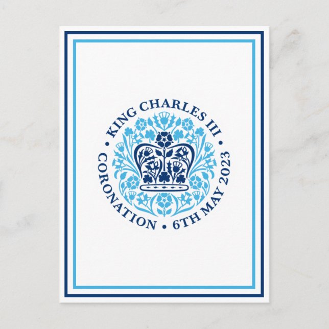 King Charles III Royal Coronation Logo Patriotic Postkarte (Vorderseite)
