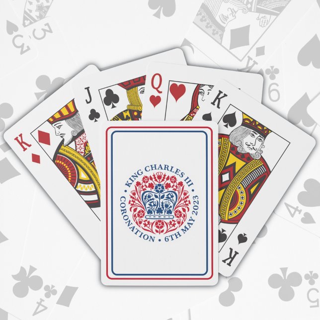 King Charles III Royal Coronation Logo Patriotic Spielkarten (HM King Charles III Coronation Souvenir)