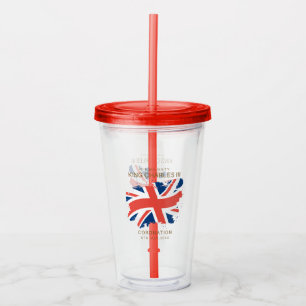 King Charles III Union Jack Flag Acryltrinkbecher
