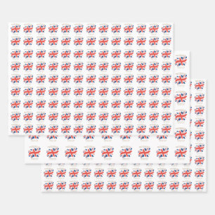 King Charles III Union Jack Flag Geschenkpapier Set