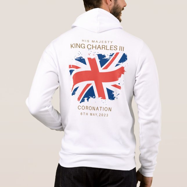 King Charles III Union Jack Flag Hoodie (Rückseite)