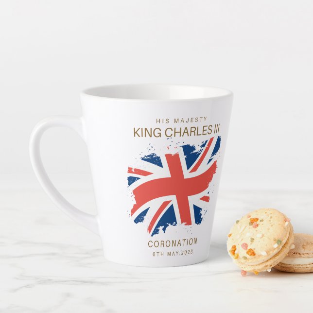 King Charles III Union Jack Flag Milchtasse (Beispiel)