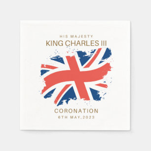 King Charles III Union Jack Flag Serviette