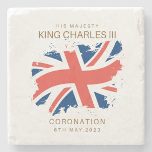 King Charles III Union Jack Flag Steinuntersetzer