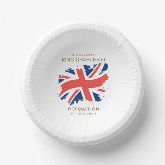 King Charles III Union Jack Flag Teller (Vorderseite)