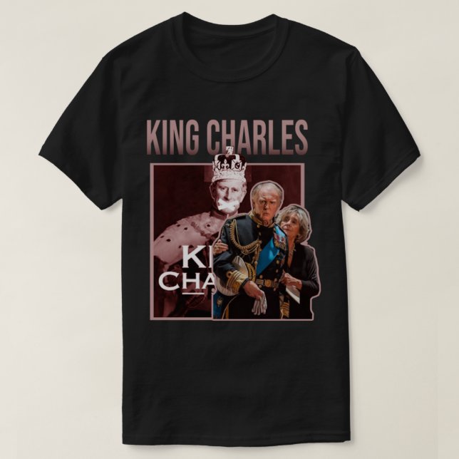 King Charles lustiges Retro T-Shirt (Design vorne)