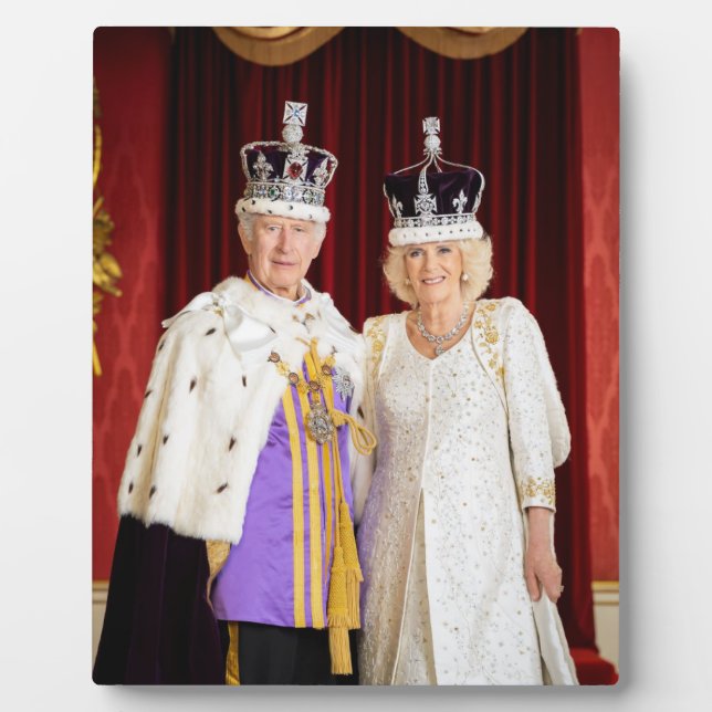 King Charles Queen Camilla Buckingham Palace Fotoplatte (Vorderseite)
