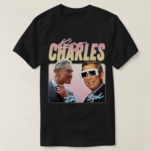 King Charles Retro ästhetisches Lüfterdesign 2 T-Shirt (Design vorne)