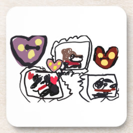 King Charles Spaniel hearts  Getränkeuntersetzer