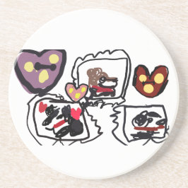 King Charles Spaniel hearts  Getränkeuntersetzer